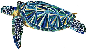 Sea Turtle Glass Swimming Pool Mosaic Large