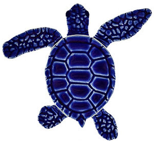 Loggerhead Turtle Swimming Pool Mosaic Tile | Blue Turtle Tile